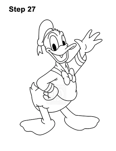 How to Draw Donald Duck Full Body 27
