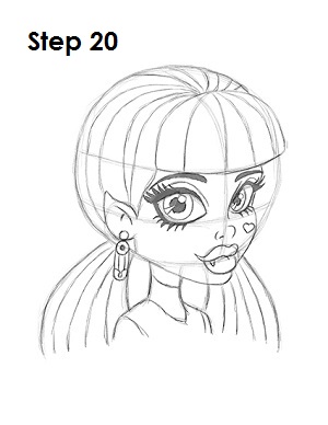 How to Draw Draculaura Step 20