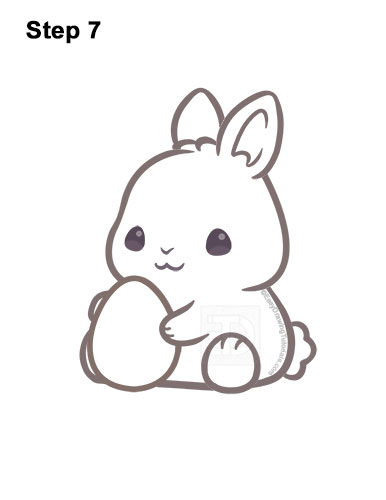 Draw Easter Bunny 7 How to Draw Easter Bunny Rabbit with Egg 7