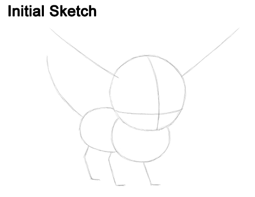 Eevee Pokemon Drawing Initial Sketch Draw Eevee Pokemon Initial Sketch