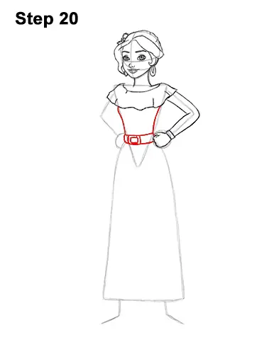 How to Draw Princess Elena of Avalor Full Body 20