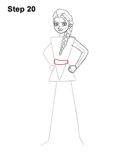 How to Draw Queen Elsa Frozen Two II Dress Outfit Full Body 20