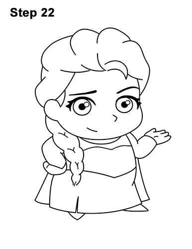 Mini Elsa Drawing 22 Draw Mini Chibi Cute Little Elsa Frozen 22