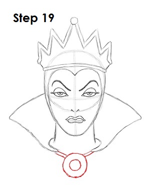 How to Draw Evil Queen 19 How to Draw Evil Queen Step 19