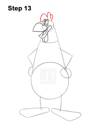 Draw Foghorn Leghorn Looney Tunes Rooster 13 How to Draw Foghorn Leghorn Looney Tunes Merrie Melodies 13