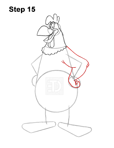 Draw Foghorn Leghorn Looney Tunes Rooster 15 How to Draw Foghorn Leghorn Looney Tunes Merrie Melodies 15