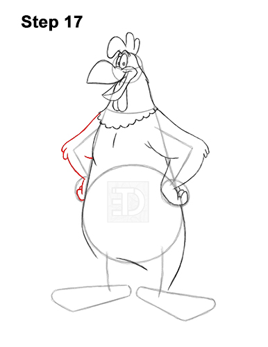 Draw Foghorn Leghorn Looney Tunes Rooster 17 How to Draw Foghorn Leghorn Looney Tunes Merrie Melodies 17