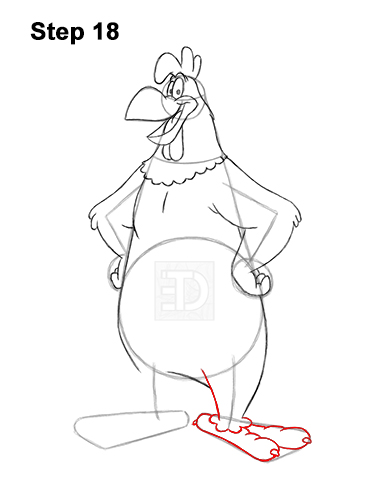 Draw Foghorn Leghorn Looney Tunes Rooster 18 How to Draw Foghorn Leghorn Looney Tunes Merrie Melodies 18