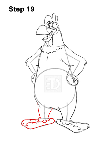Draw Foghorn Leghorn Looney Tunes Rooster 19 How to Draw Foghorn Leghorn Looney Tunes Merrie Melodies 19