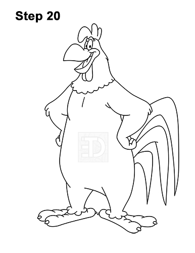 Draw Foghorn Leghorn Looney Tunes Rooster 21 How to Draw Foghorn Leghorn Looney Tunes Merrie Melodies 21