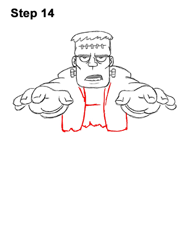 Draw Cartoon Frankenstein's Monster 14 How to Draw Cartoon Frankenstein Monster Halloween 14