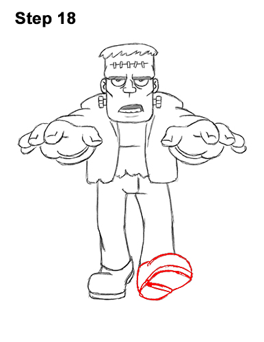 Draw Cartoon Frankenstein's Monster 18 How to Draw Cartoon Frankenstein Monster Halloween 18