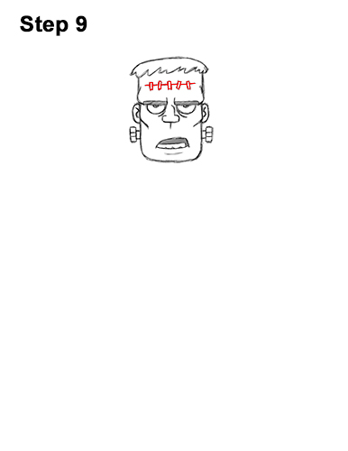 Draw Cartoon Frankenstein's Monster 9 How to Draw Cartoon Frankenstein Monster Halloween 9