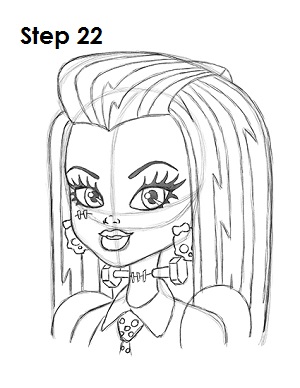 Draw Frankie Stein Step 22 Draw Frankie Stein 22