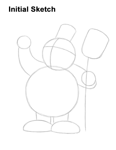 Draw Frosty the Snowman Guidelines How to Draw Frosty the Snowman Christmas Guides Lines