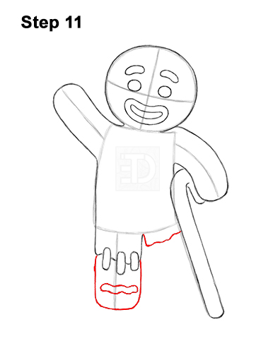 Draw Gingerbread Man Shrek 11 How to Draw Gingerbread Man Shrek Candy Cane 11