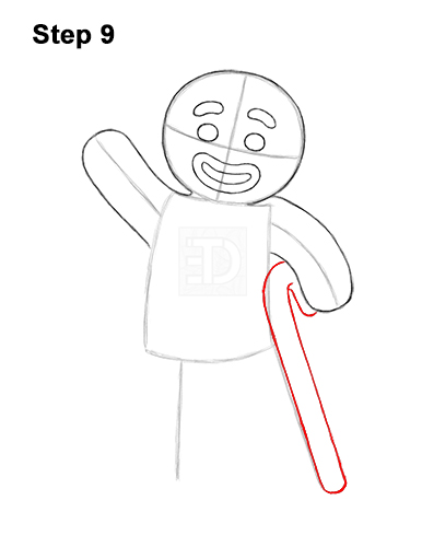 Draw Gingerbread Man Shrek 9 How to Draw Gingerbread Man Shrek Candy Cane 9