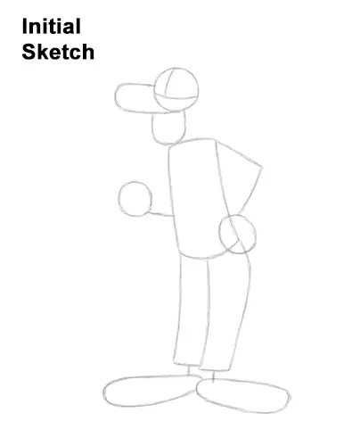How to Draw Goofy Disney Full Body Guides Lines