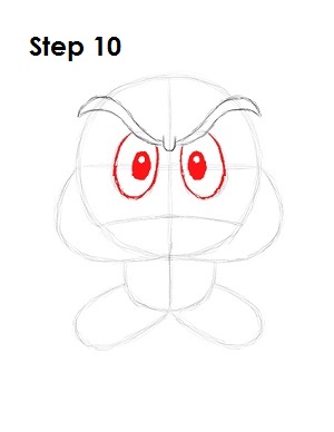 How to Draw Goomba 10 How to Draw Goomba Step 10