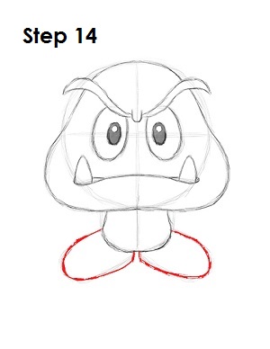 How to Draw Goomba 14 How to Draw Goomba Step 14