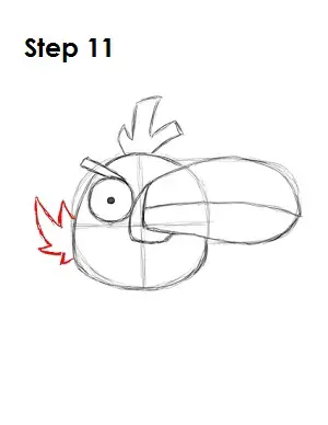 Draw Green Angry Bird Step 11