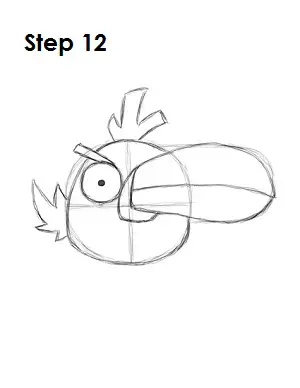 Draw Green Angry Bird Step 12