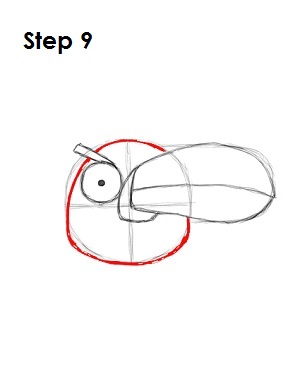 Draw Green Angry Bird Step 9 Draw Green Angry Bird Step 9