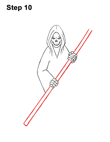 Draw Cartoon Grim Reaper Halloween 10 How to Draw Scary Halloween Grim Reaper Scythe Skeleton 10