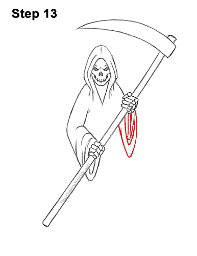 Draw Cartoon Grim Reaper Halloween 13 How to Draw Scary Halloween Grim Reaper Scythe Skeleton 13