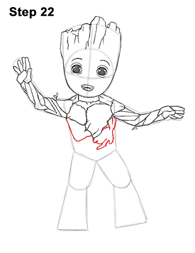 Draw Baby Groot Full Body Marvel 22 How to Draw Baby Groot Full Body Guardians of the Galaxy 22