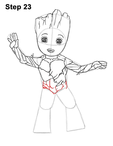 Draw Baby Groot Full Body Marvel 23 How to Draw Baby Groot Full Body Guardians of the Galaxy 23
