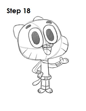 Draw Sailor Gumball Watterson Step 18