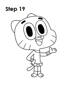 Draw Sailor Gumball Watterson Step 19