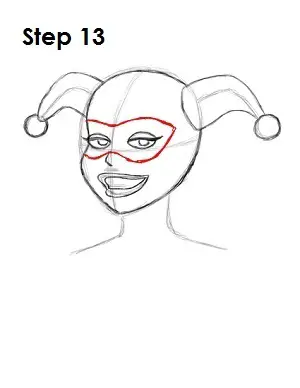 How to Draw Harley Quinn Step 13