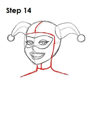 How to Draw Harley Quinn Step 14