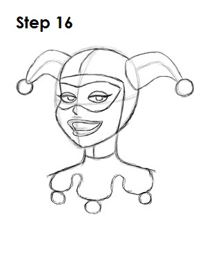 How to Draw Harley Quinn Step 16