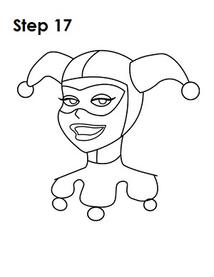 How to Draw Harley Quinn Step 17
