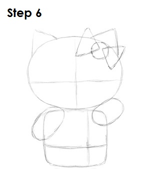 Draw Hello Kitty Step 6 Draw Hello Kitty Step 6