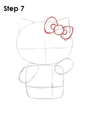 Draw Hello Kitty Step 7 Draw Hello Kitty Step 7