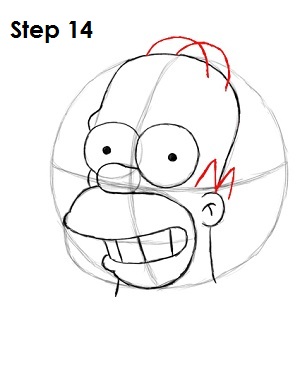 Draw Homer Simpson Step 14 Draw Homer Simpson Step 14