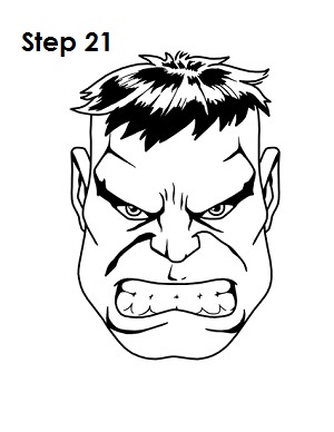 Draw the Hulk Step 21 Draw the Hulk Step 21