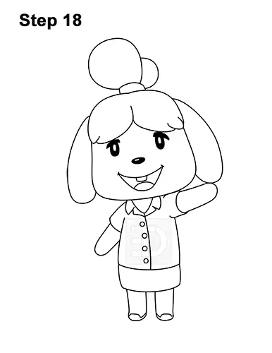 How to Draw Isabelle Animal Crossing Nintendo 18