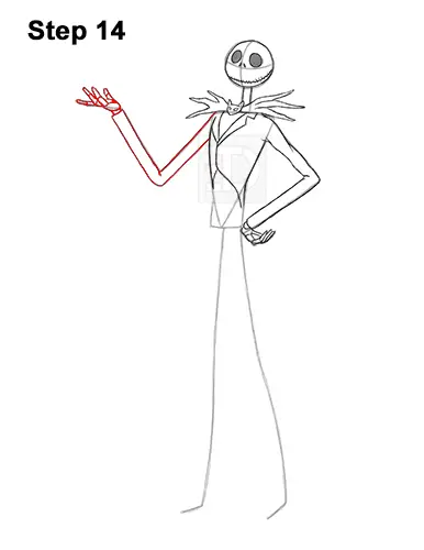 How to Draw Jack Skellington Nightmare Before Christmas Full Body 14