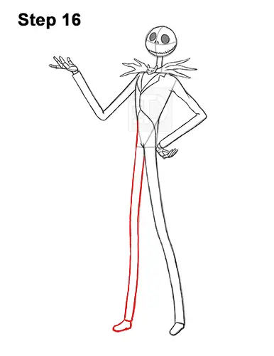 How to Draw Jack Skellington Nightmare Before Christmas Full Body 16