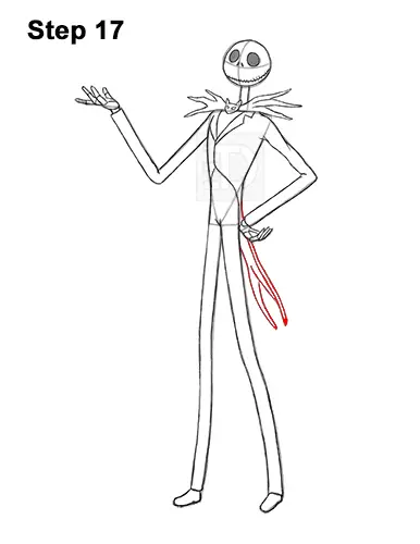 How to Draw Jack Skellington Nightmare Before Christmas Full Body 17