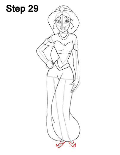 Jasmine Full Body Drawing 29 Draw Jasmine Full Body Aladdin 29