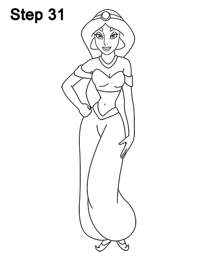 Jasmine Full Body Drawing 31 Draw Jasmine Full Body Aladdin 31