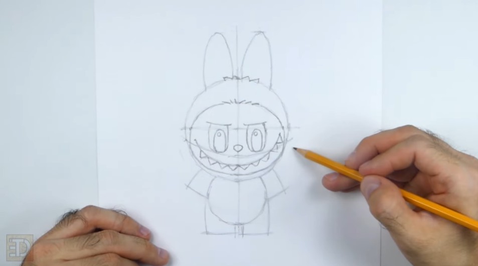 Draw the Facial Details How to Draw Labubu Facial Details
