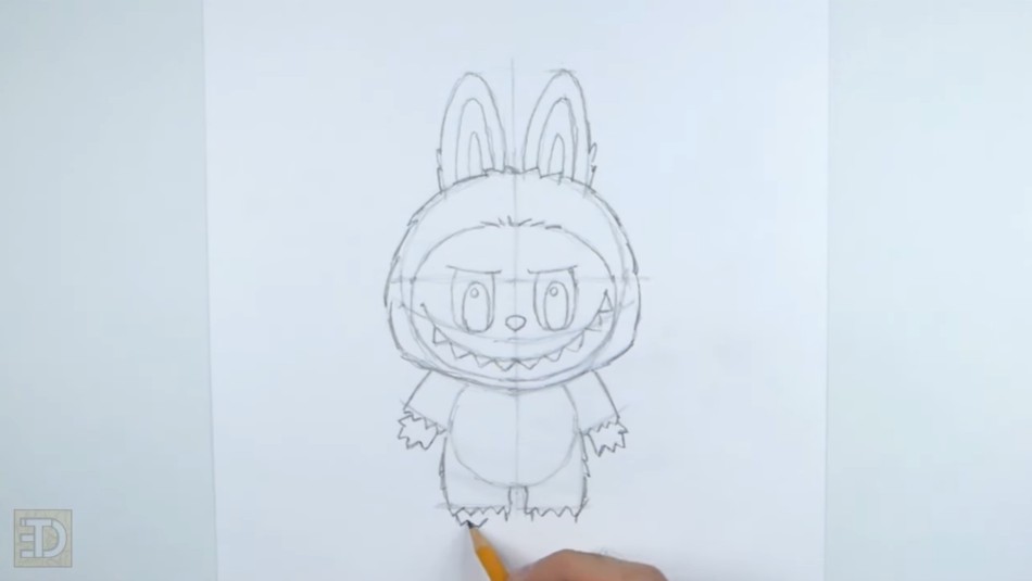 Finish Drawing the Body How to Draw Labubu Torso and Limbs