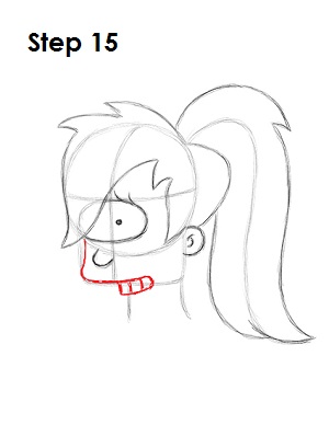 Draw Leela Step 15 Draw Leela 15